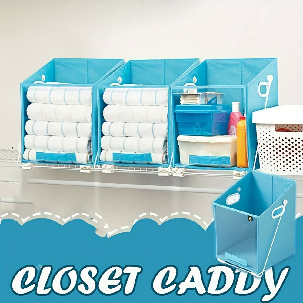 Pull-Down Shelf System Includes Collapsible Bins