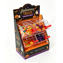 4-Bin Halloween Candy Dispenser with Scoops – Witchy Candy Display Stand for Parties, Candy Buffets & Trick-or-Treat Stations