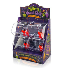 4-Bin Halloween Candy Dispenser with Scoops – Witchy Candy Display Stand for Parties, Candy Buffets & Trick-or-Treat Stations