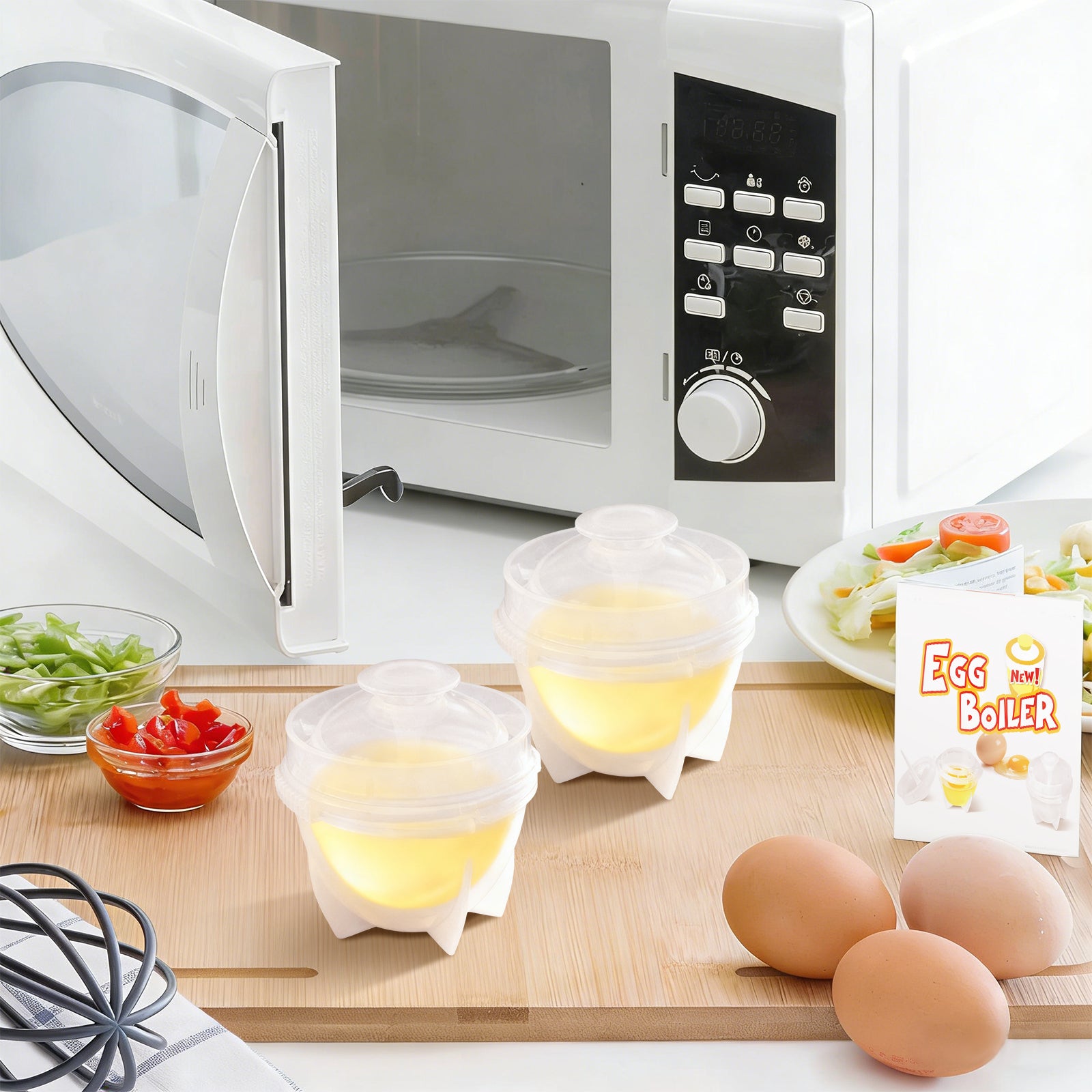 Egg Pops,Microwave Egg Cooker, Double Walled Egg Maker
