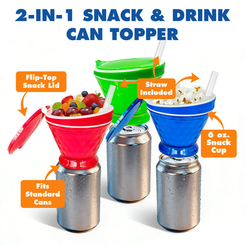 2-in-1 Snack Bowl & Soda Can Topper