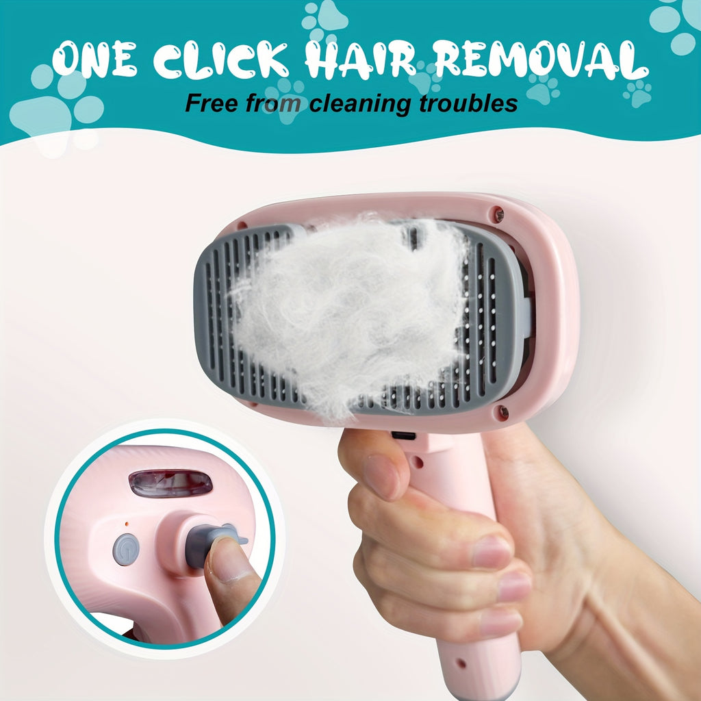 Pett Steam Brush 4 in 1 Brush with Soft Head for Shedding