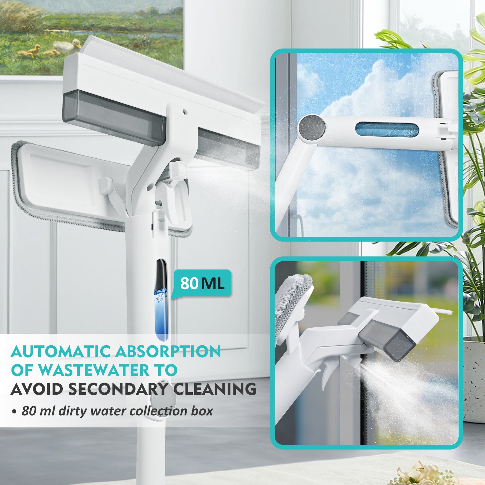 3-in-1 Window Cleaning System – Just Spray, Wipe & Squeegee