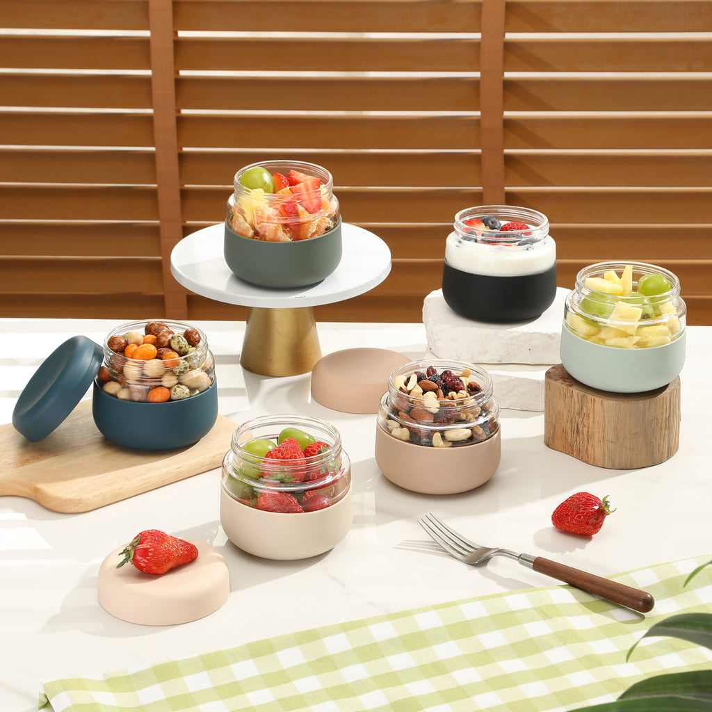 Seal Tight Glass Lunch Bowl Container, Borosilicate glass Soup containers with lids