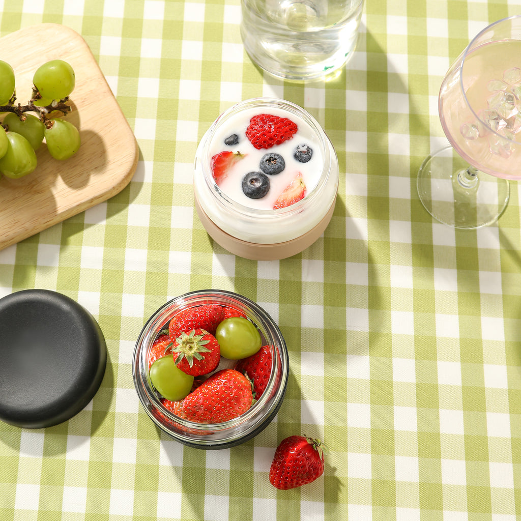 Seal Tight Glass Lunch Bowl Container, Borosilicate glass Soup containers with lids