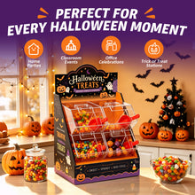 4-Bin Halloween Candy Dispenser with Scoops – Witchy Candy Display Stand for Parties, Candy Buffets & Trick-or-Treat Stations