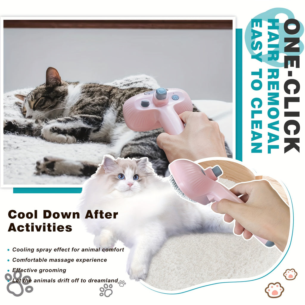 Pett Steam Brush 4 in 1 Brush with Soft Head for Shedding