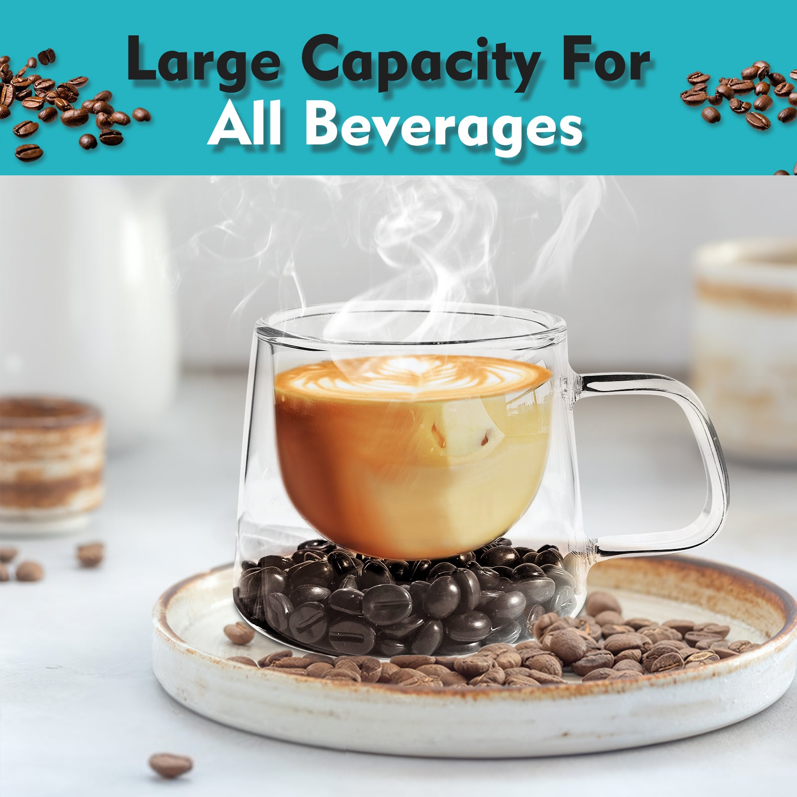 Floating Coffee Bean Illusion Cups Set of 2