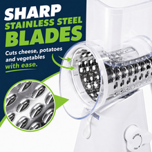 5-in-1 Rotary Cheese Grater, Manual Cheese Shredder, Hand Crank Cheese Grater With Reinforced Suction & 5 Interchangeable Drums - Easy to Use, Vegetable Chopper Round Mandoline Slicer