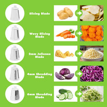 5-in-1 Rotary Cheese Grater, Manual Cheese Shredder, Hand Crank Cheese Grater With Reinforced Suction & 5 Interchangeable Drums - Easy to Use, Vegetable Chopper Round Mandoline Slicer