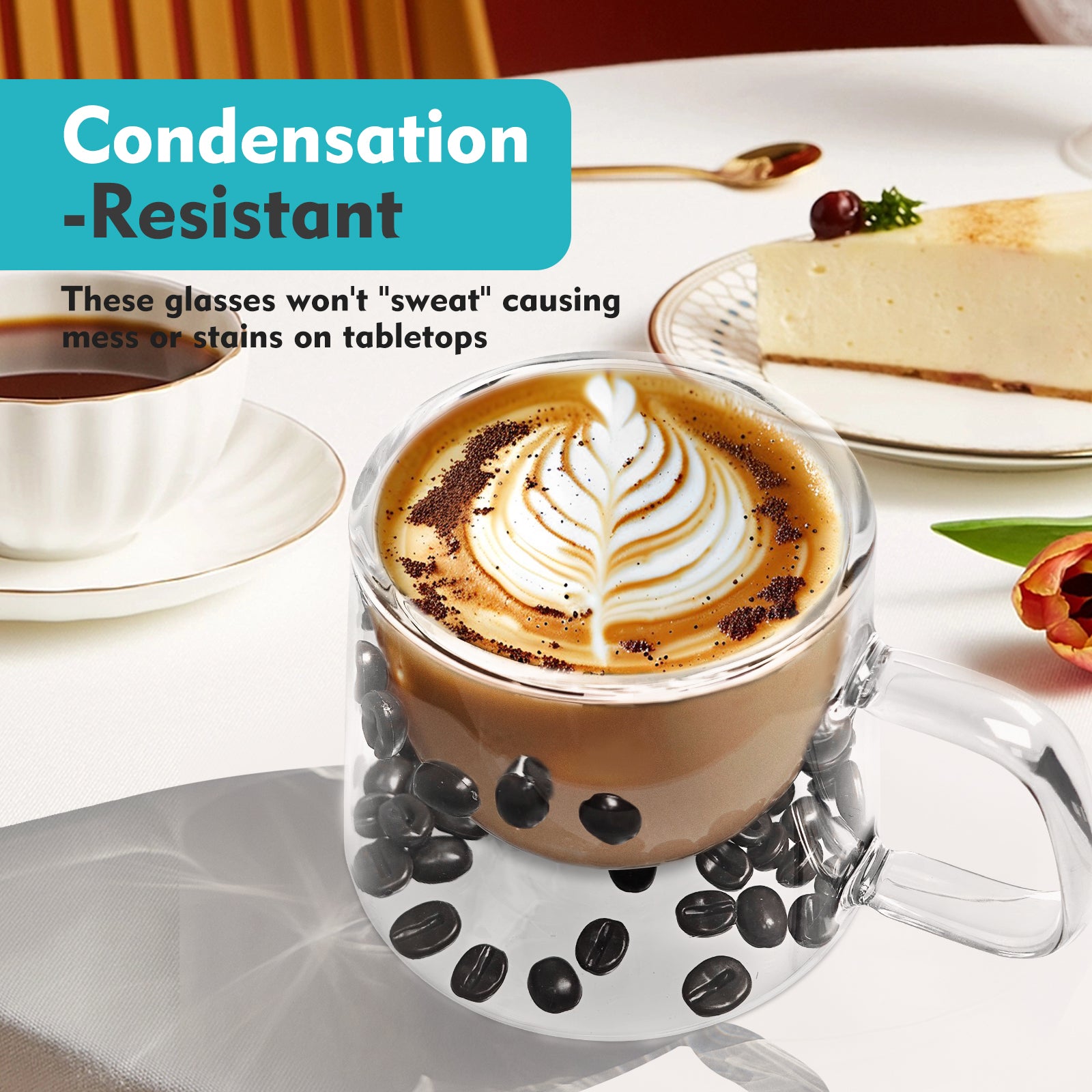 Floating Coffee Bean Illusion Cups Set of 2