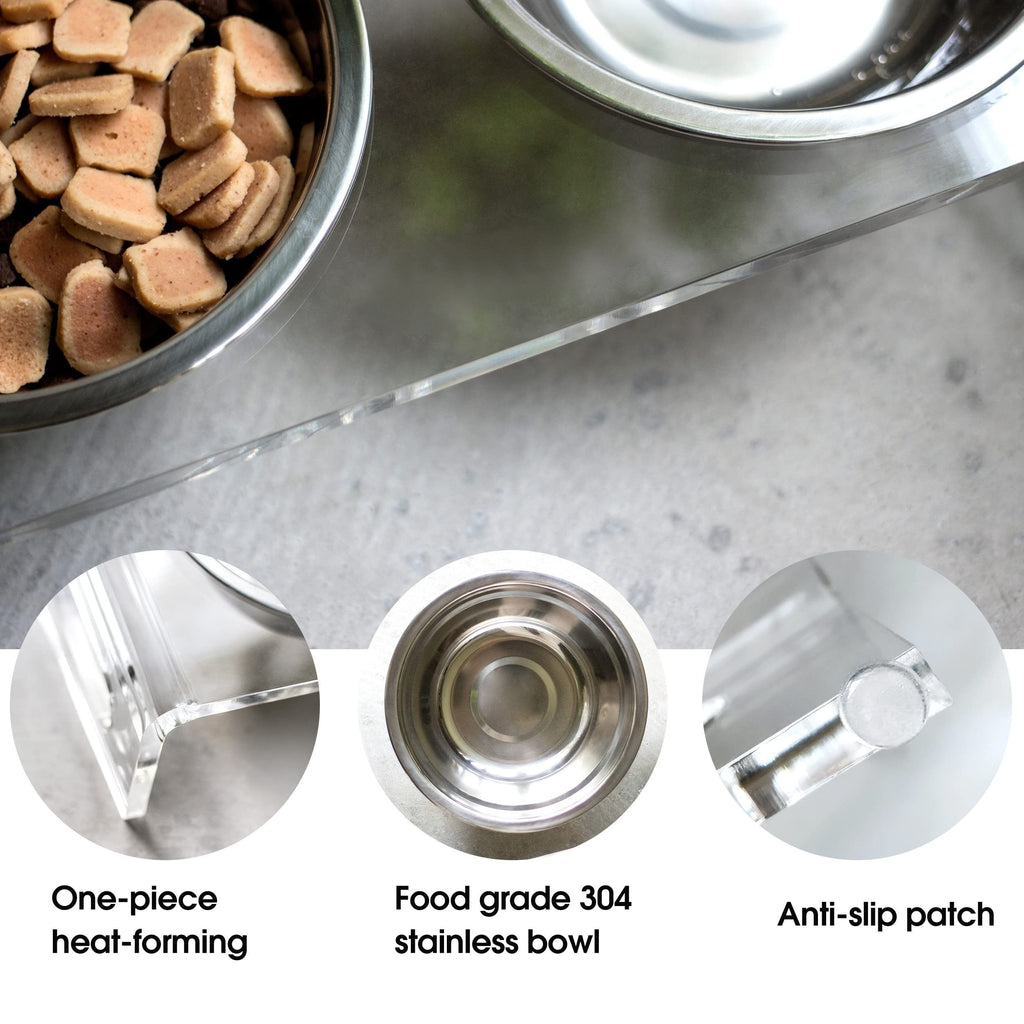 Acrylic Tilted Raised Cat Bowls
