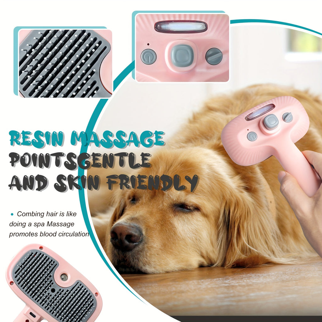 Pett Steam Brush 4 in 1 Brush with Soft Head for Shedding