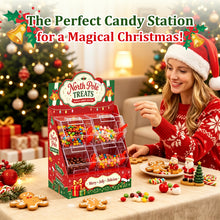 Christmas Candy Station with 4 Clear Bins & Scoops | Holiday Treat Display