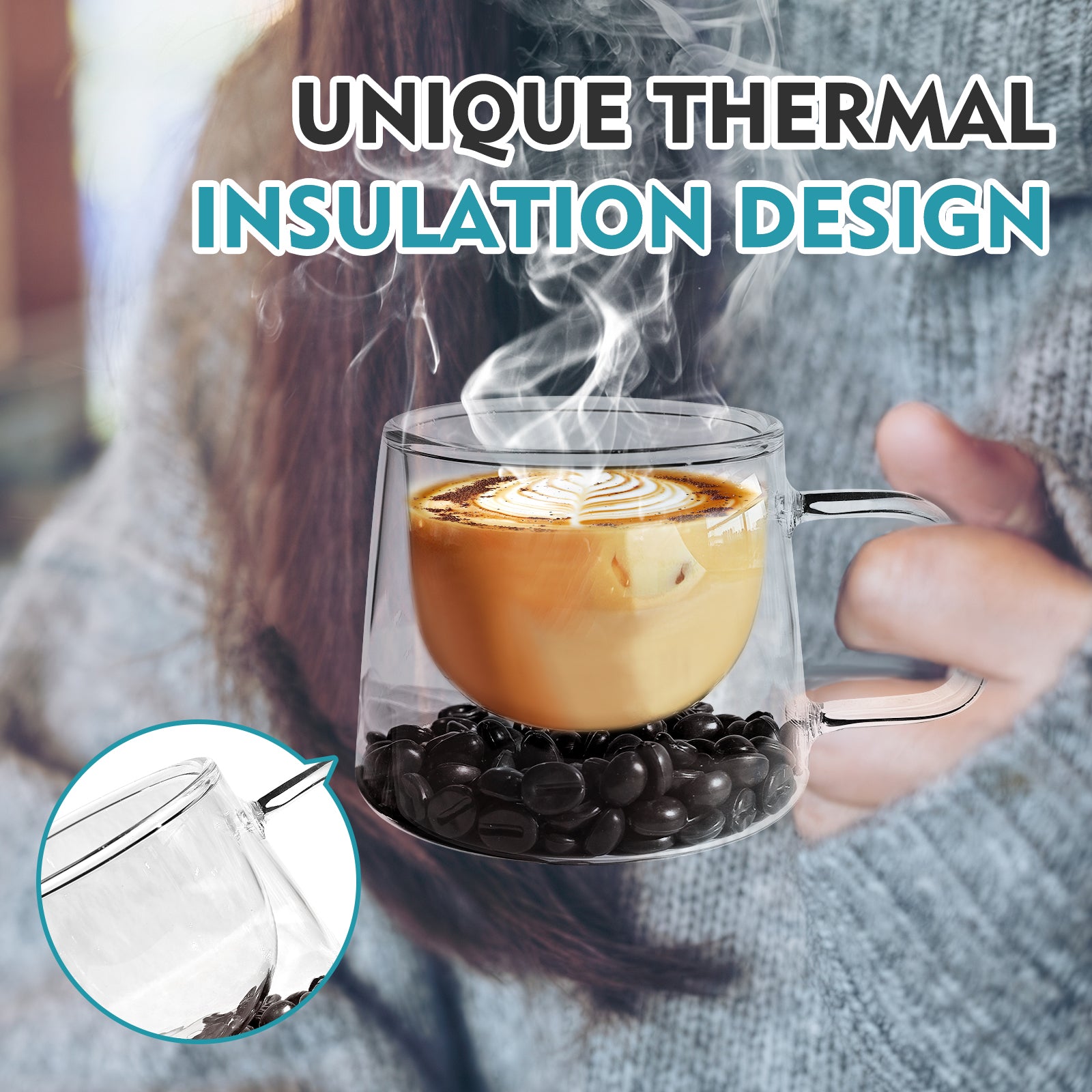 Floating Coffee Bean Illusion Cups Set of 2