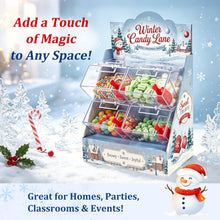 Christmas Candy Station with 4 Clear Bins & Scoops | Holiday Treat Display