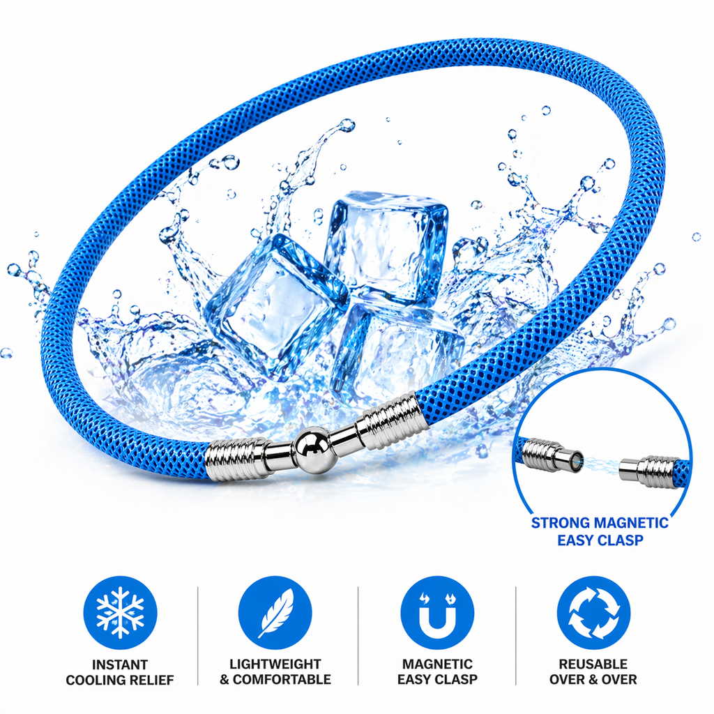 Innodoris Evaporative Cooling Neck Wrap - 23g Ultra-Lightweight Neck Cooler for Extreme Summer Heat, Reusable Water-Activated Cooling Towel Band, Minimalist Athletic Design for Running & Gym