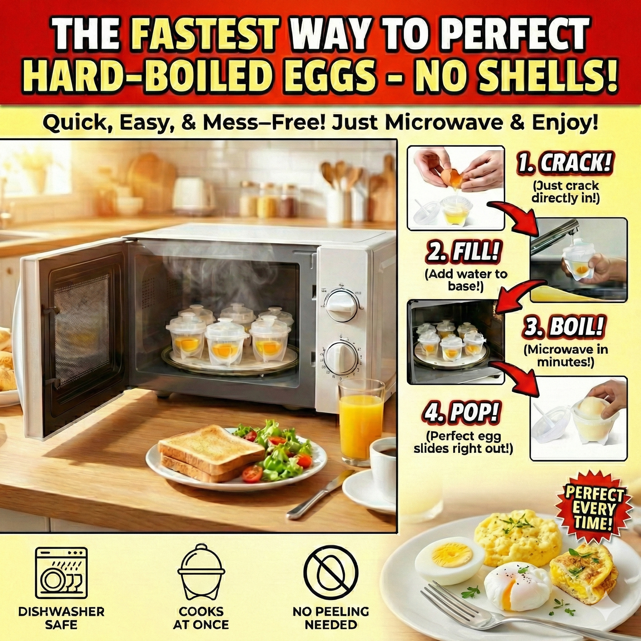 Egg Pops,Microwave Egg Cooker, Double Walled Egg Maker