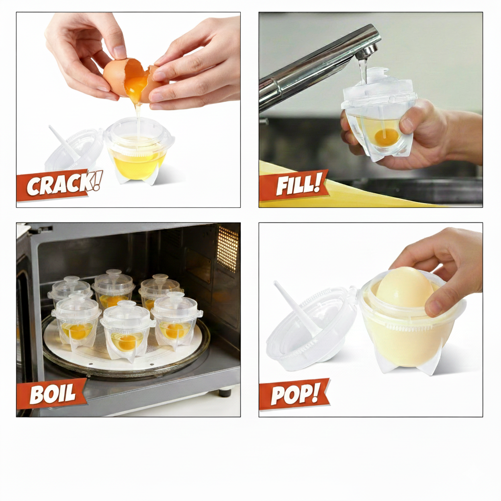 Egg Pops,Microwave Egg Cooker, Double Walled Egg Maker