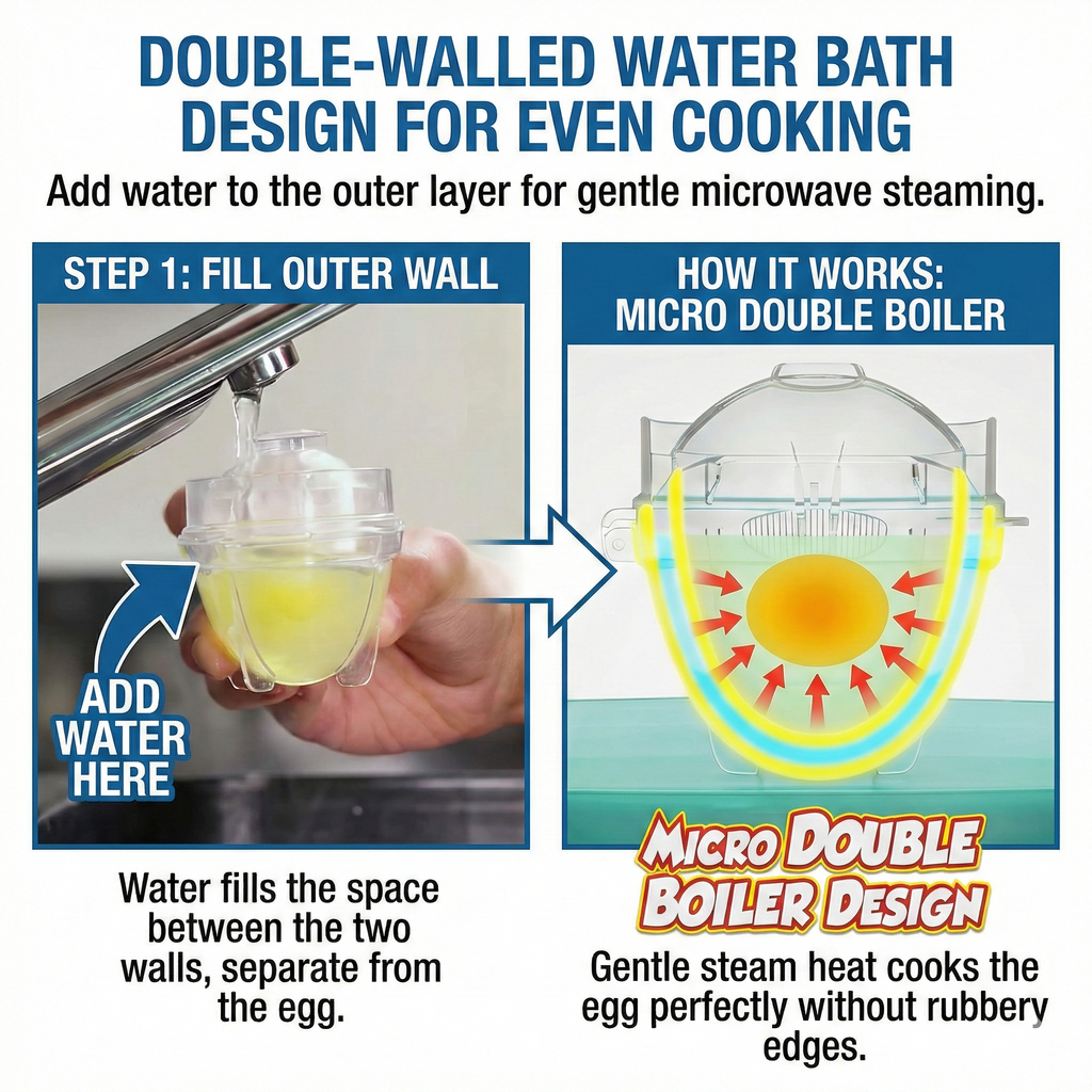 Egg Pops,Microwave Egg Cooker, Double Walled Egg Maker