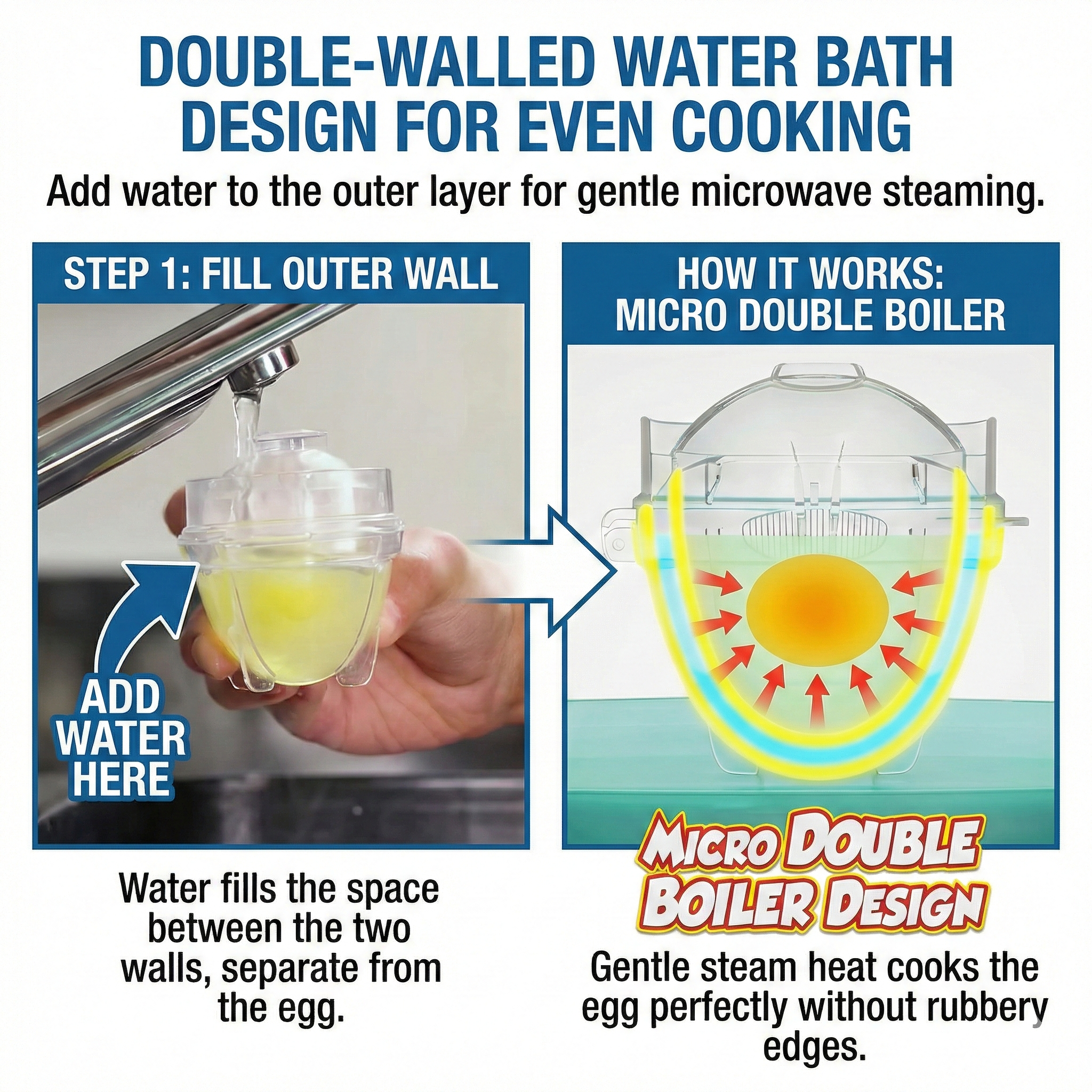 Egg Pops,Microwave Egg Cooker, Double Walled Egg Maker