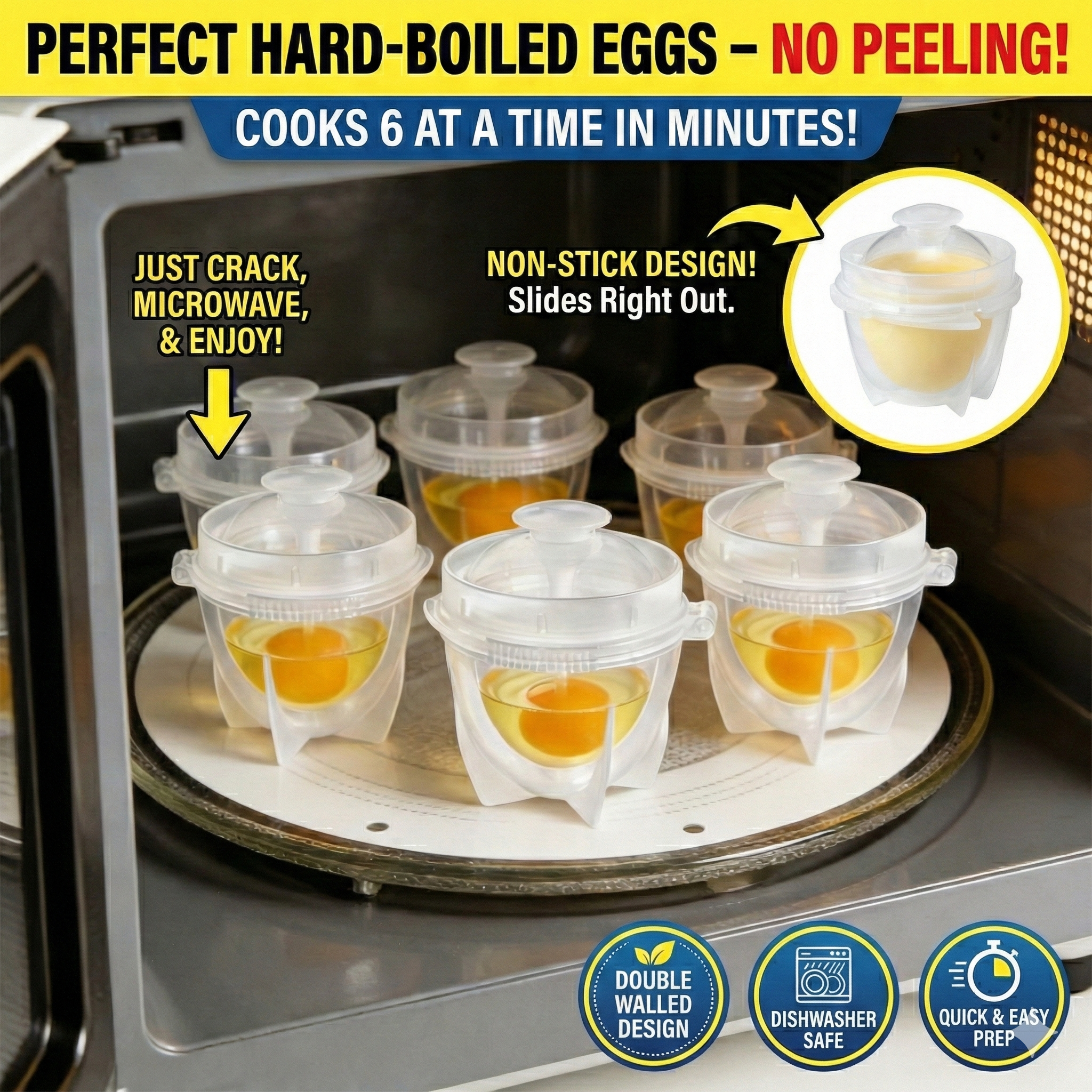Egg Pops,Microwave Egg Cooker, Double Walled Egg Maker