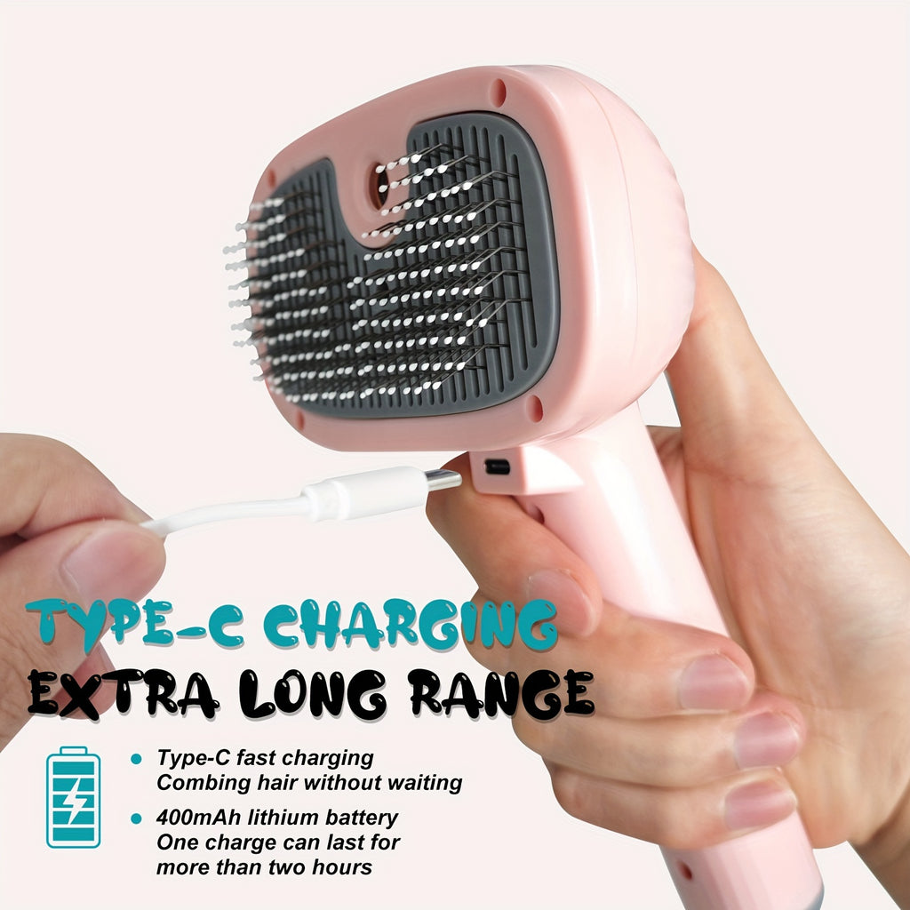 Pett Steam Brush 4 in 1 Brush with Soft Head for Shedding