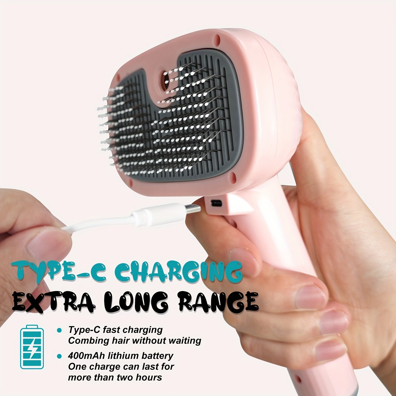 Pett Steam Brush 4 in 1 Brush with Soft Head for Shedding